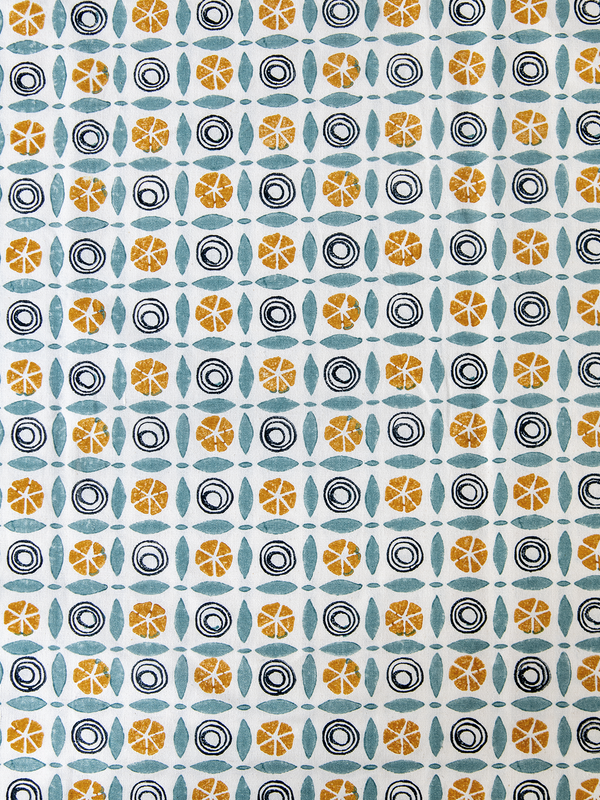 Pinwheel (Light Blue - Mustard) - Sample