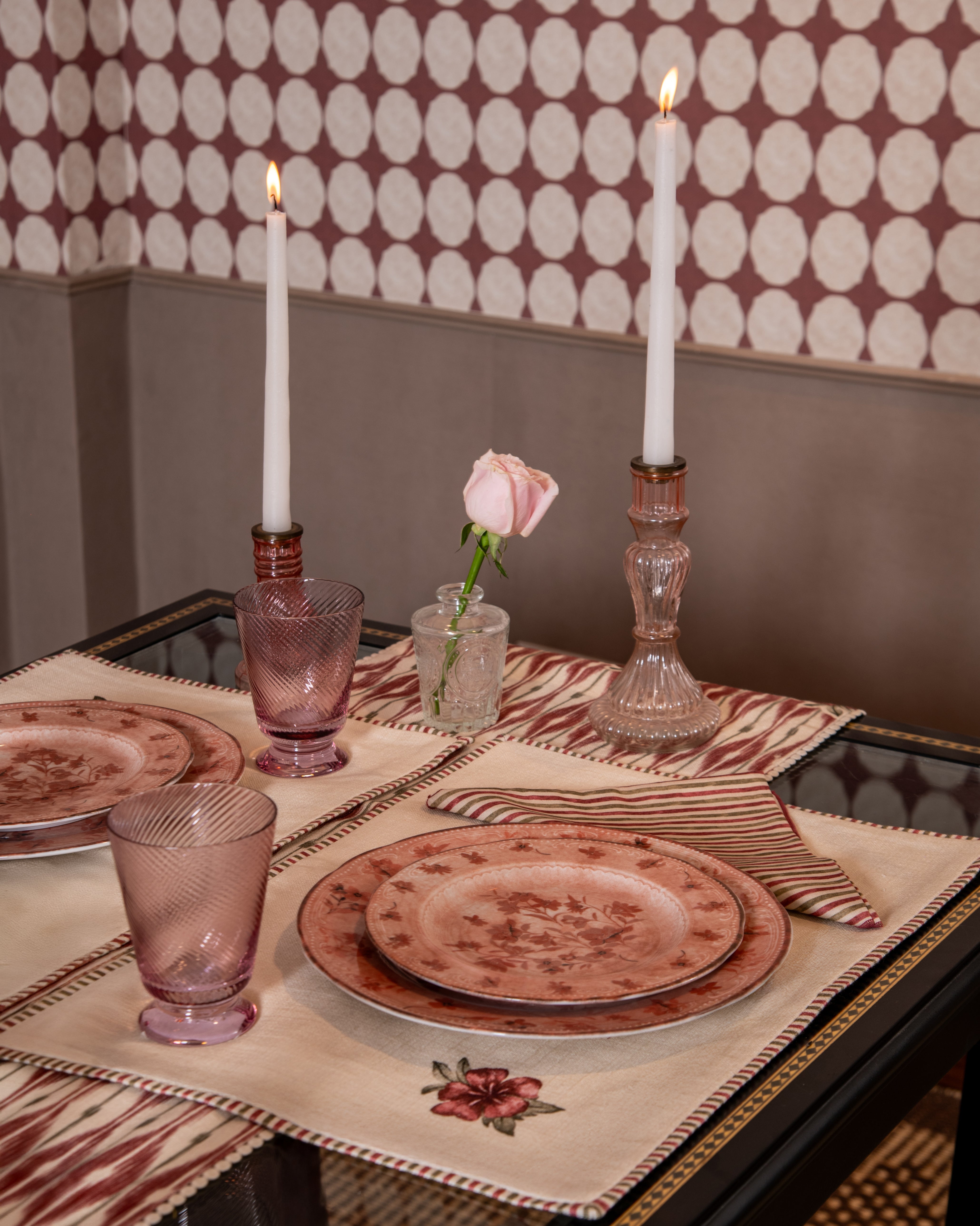 Rose Flowers Dinner Plate - Set of 2