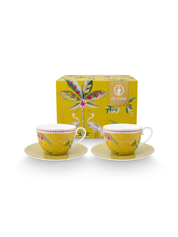 La Majorelle Yellow Cups and Saucers (Set of 2)