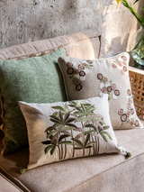 Palm Bloom Cushion Cover (Sage)