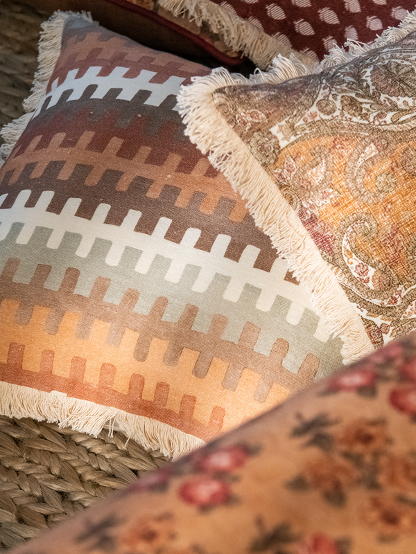 Kilim Steps Cushion Cover (Rust)