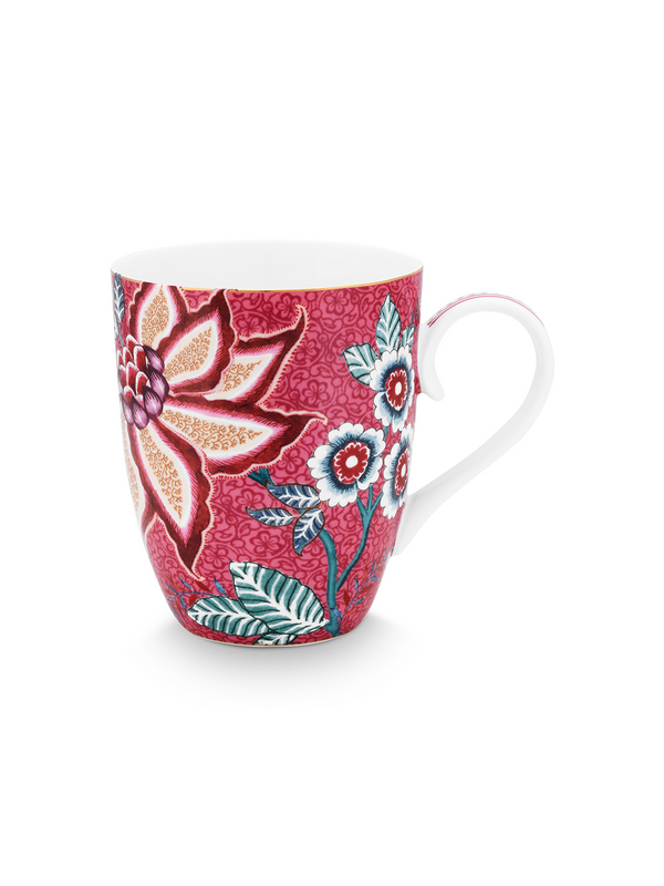 Flower Festival Dark Pink Mugs-L (Set of 2)