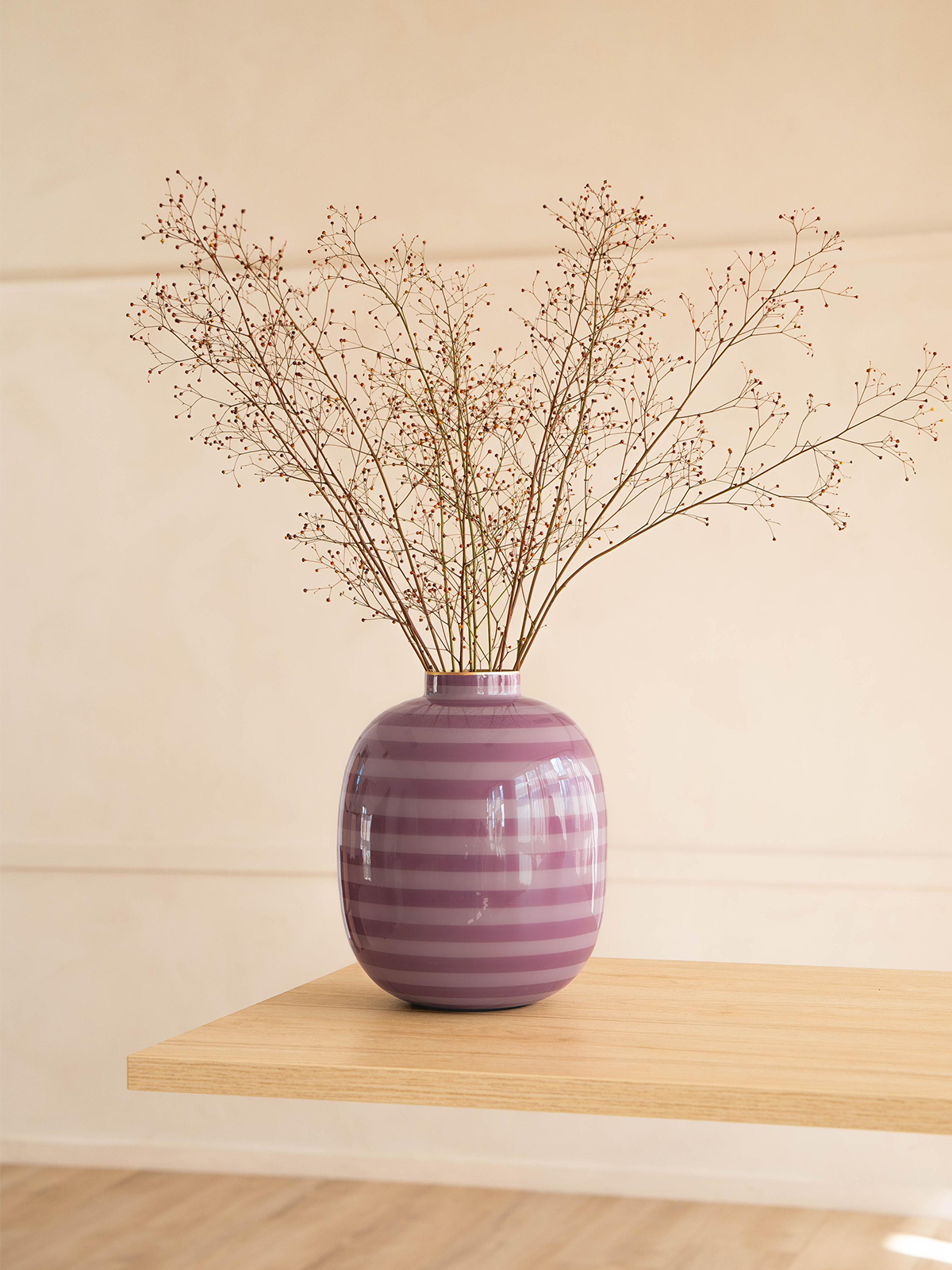 Striped Metal Vase (Lilac)