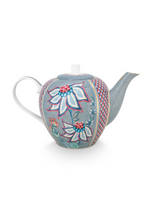 Flower Festival Blue Teapot (L)