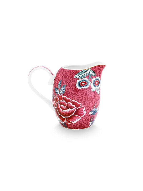 Flower Festival Dark Pink Sugar and Creamer Set