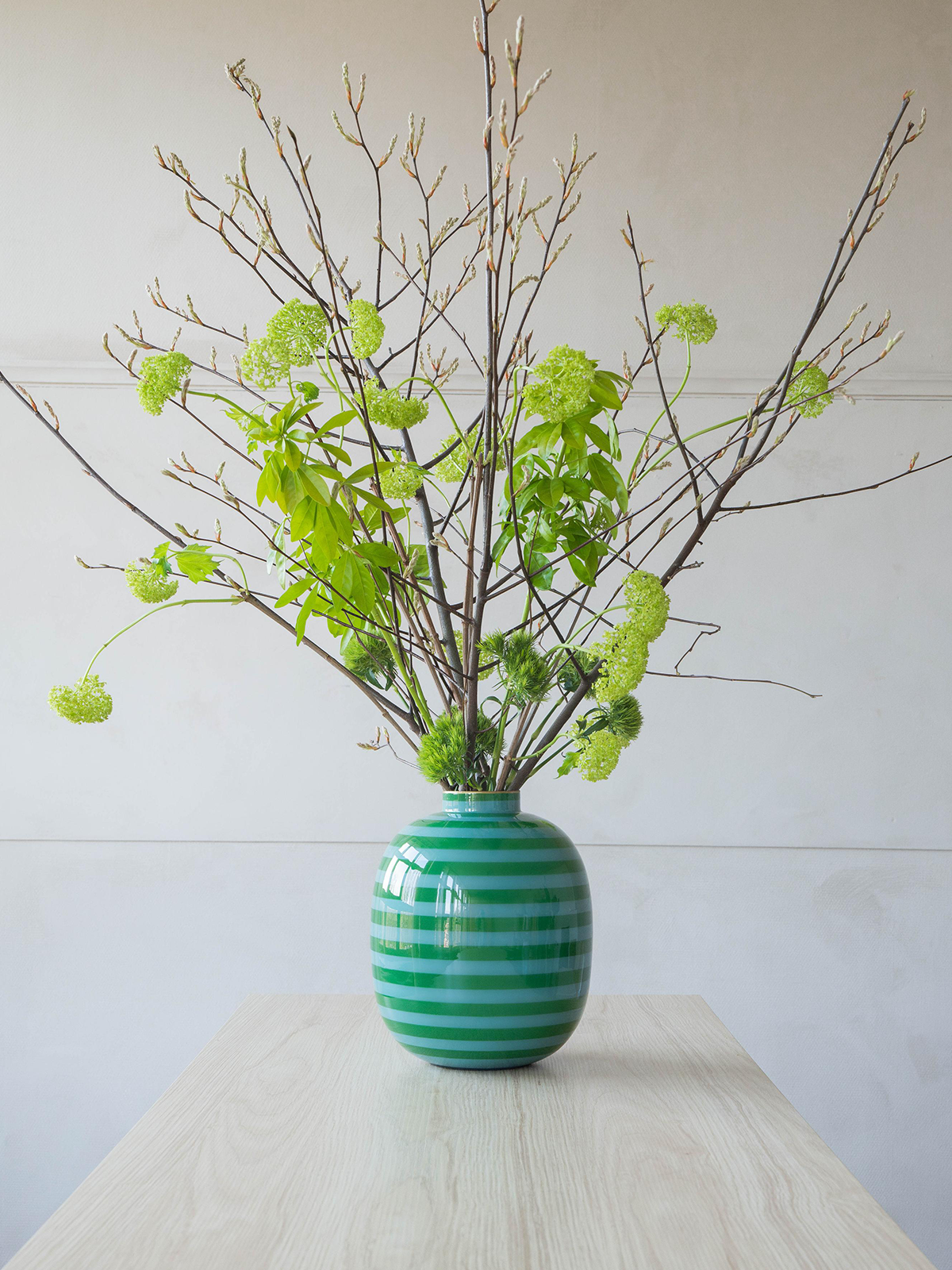 Striped Metal Vase (Emerald)