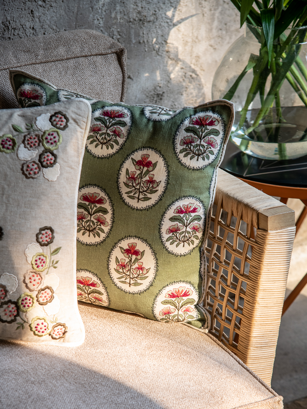 Fleur Cushion Cover (Sage)