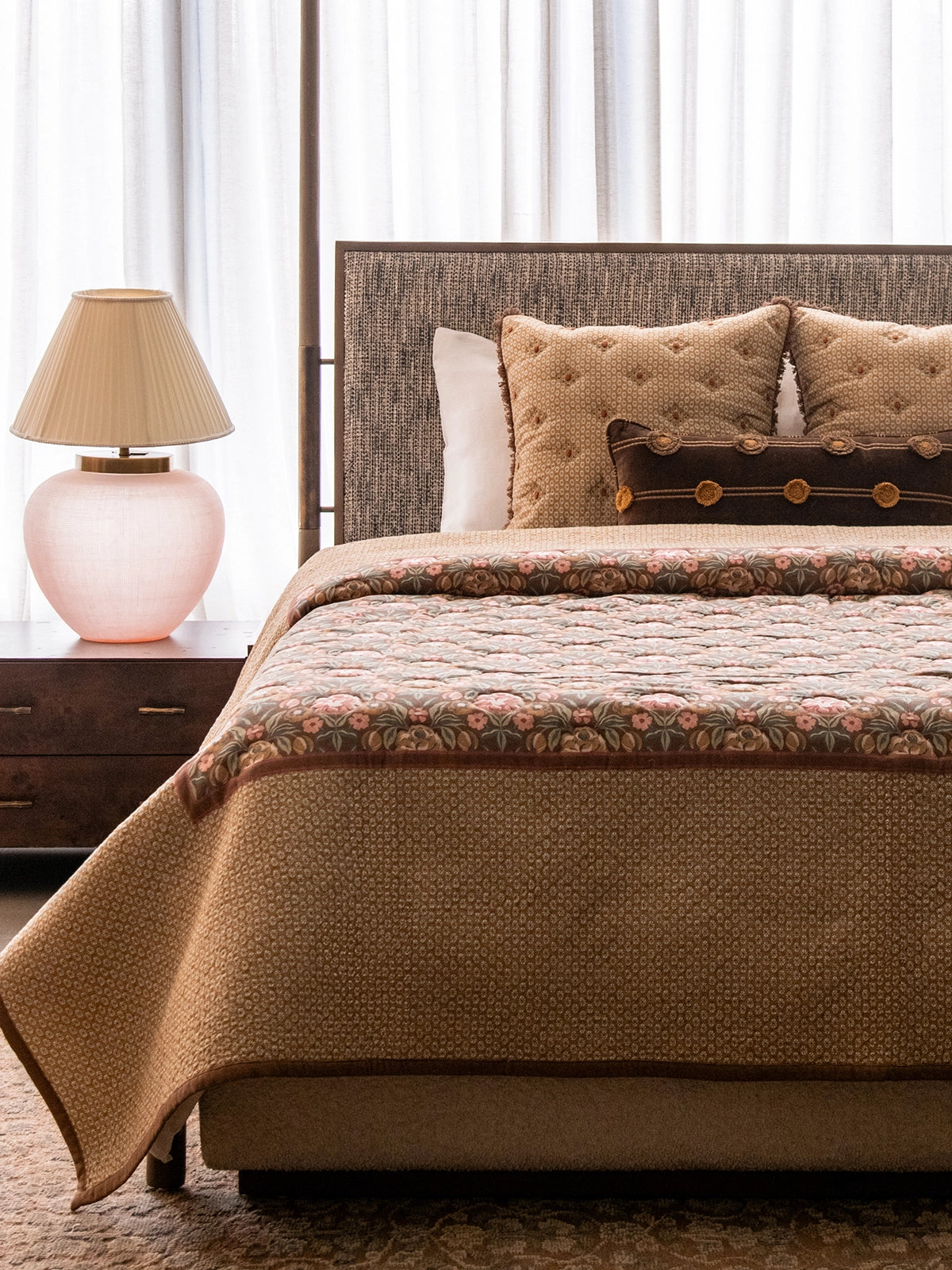 Jungle Bouquet Bedcover (Mocha)