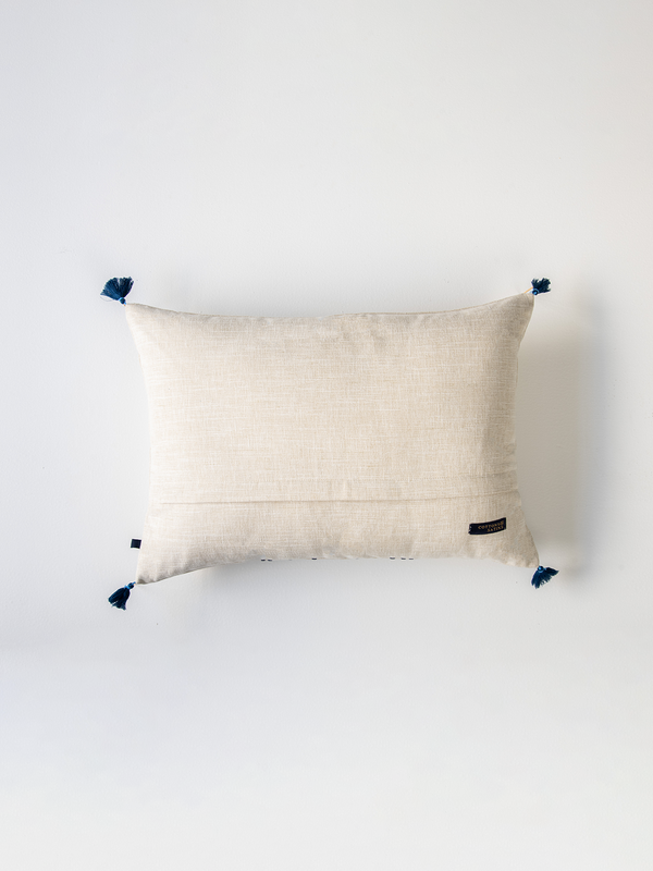 Palm Bloom Cushion Cover (Sapphire)