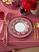 Flower Festival Dark Pink Dinner Plate (Set of 4)