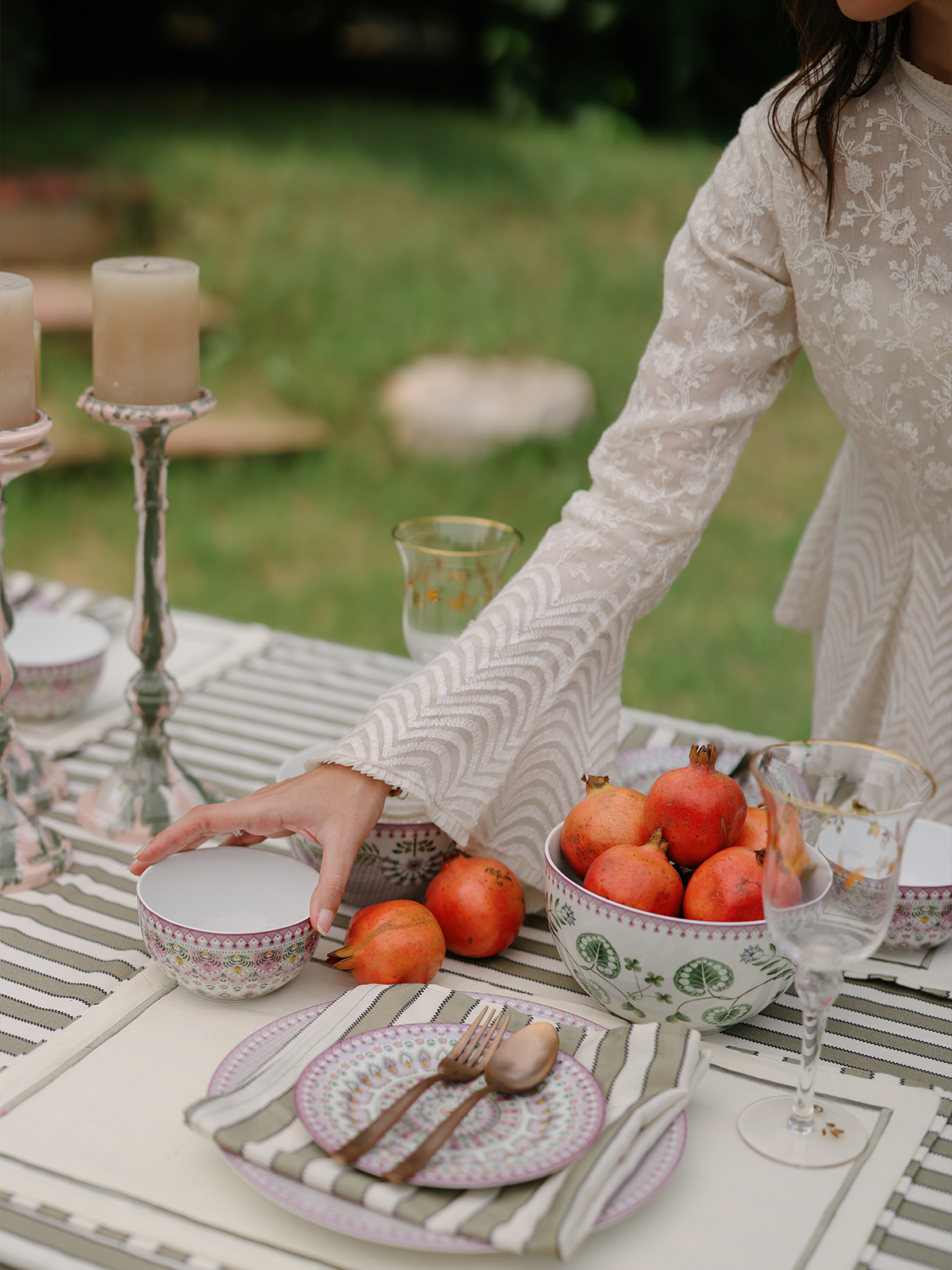 Echo Stripes Table Cloth (Sage)