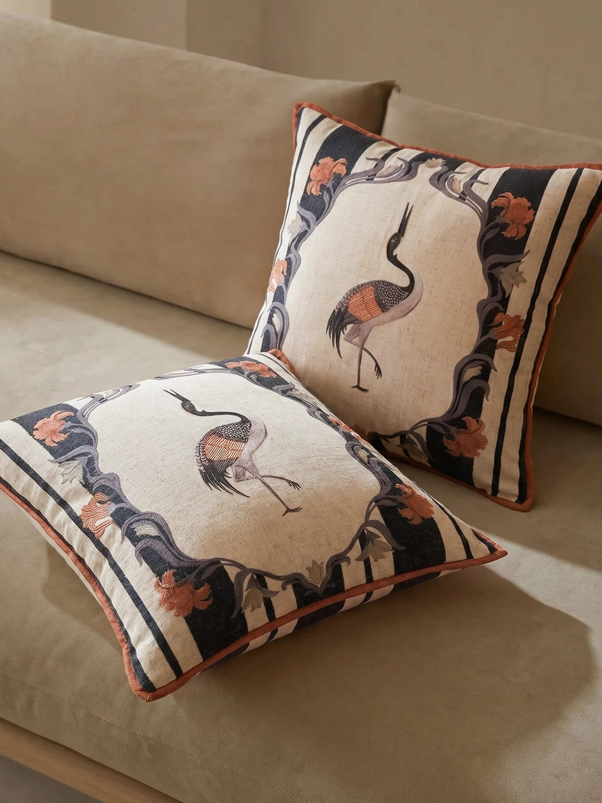 Ibis Noir Cushion Cover
