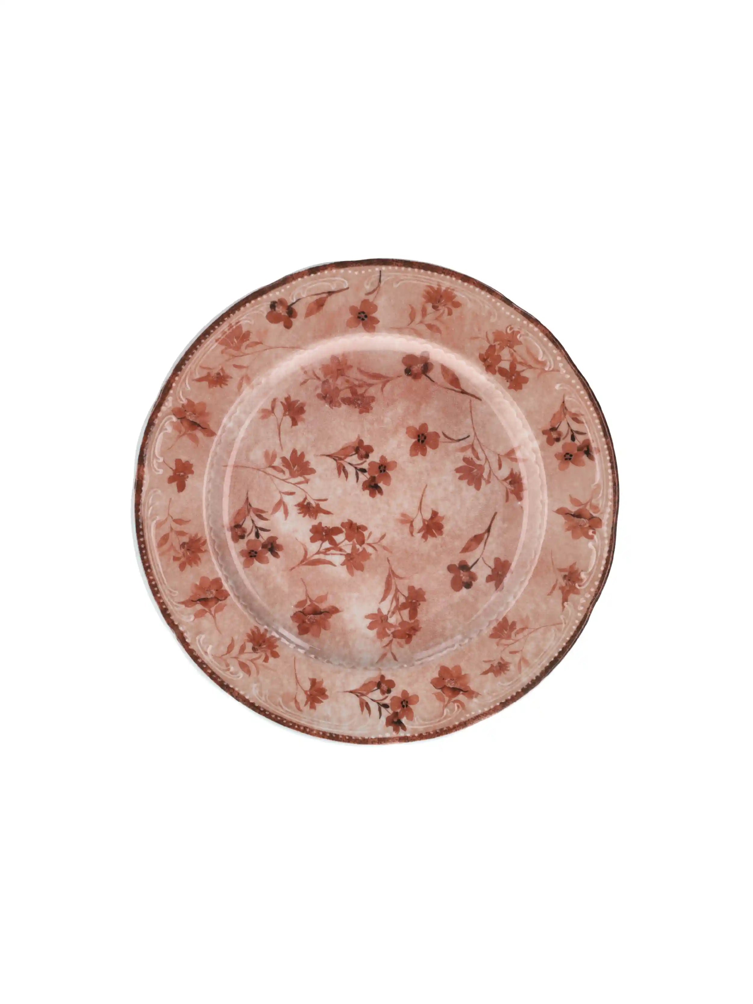 Rose Flowers Dessert Plate - Set of 2