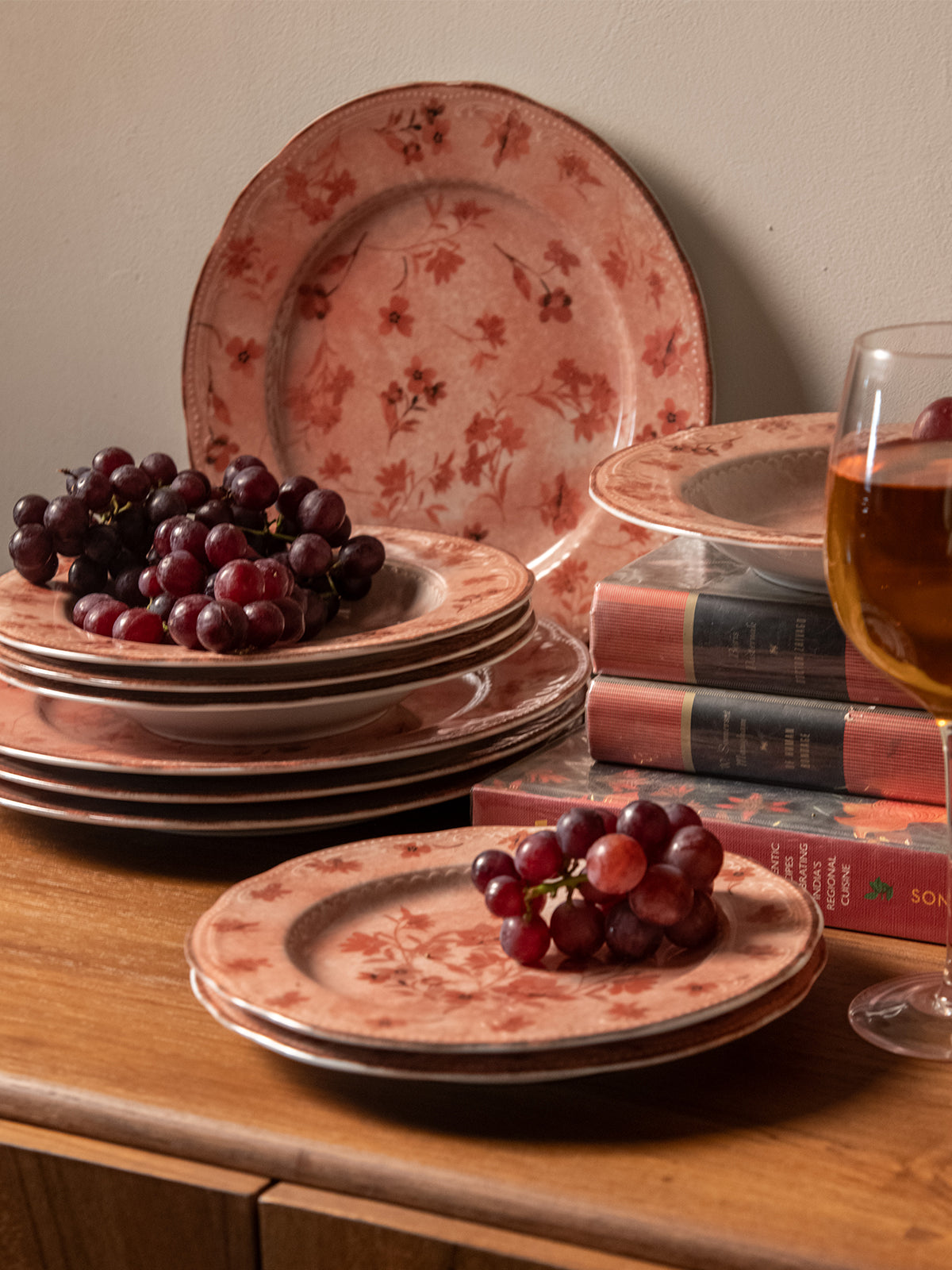 Rose Flowers Dessert Plate - Set of 2