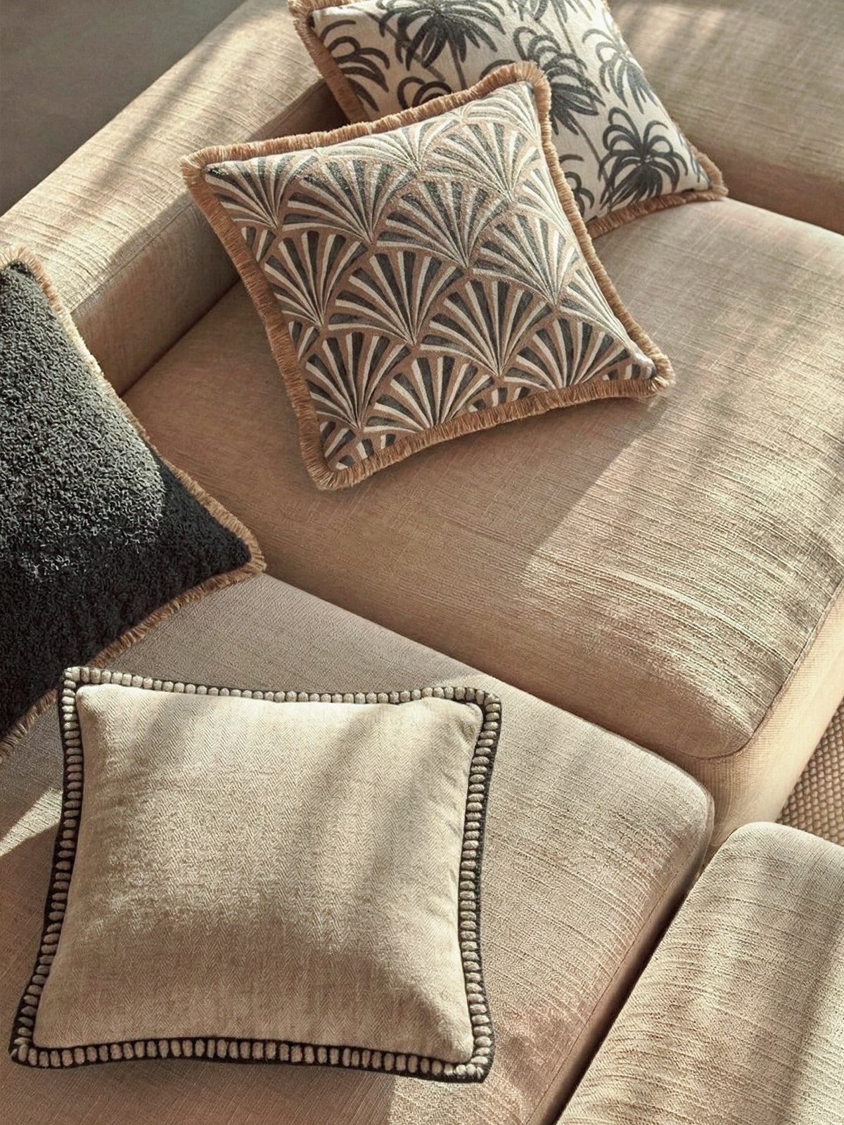 Palm Bay Onyx Cushion Cover