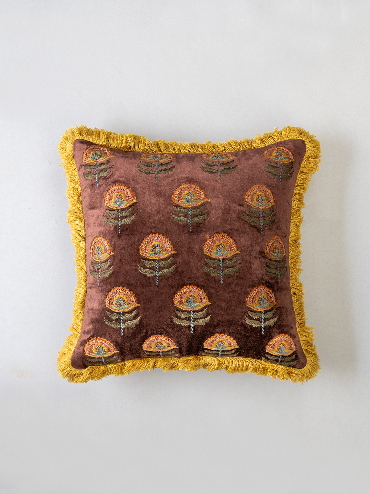 Sunflower Buta Cushion Cover (Mocha)