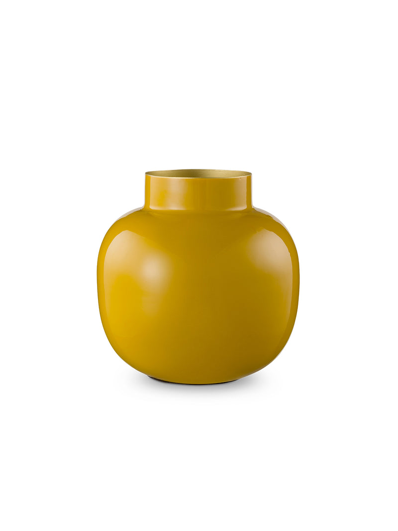 Round Metal Vase-Yellow