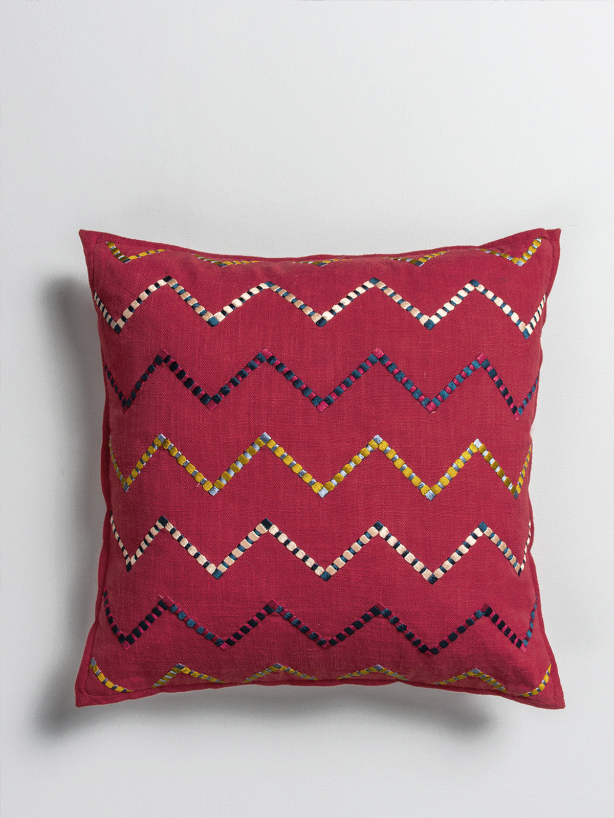 Chevron Wave Cushion Cover (Red)