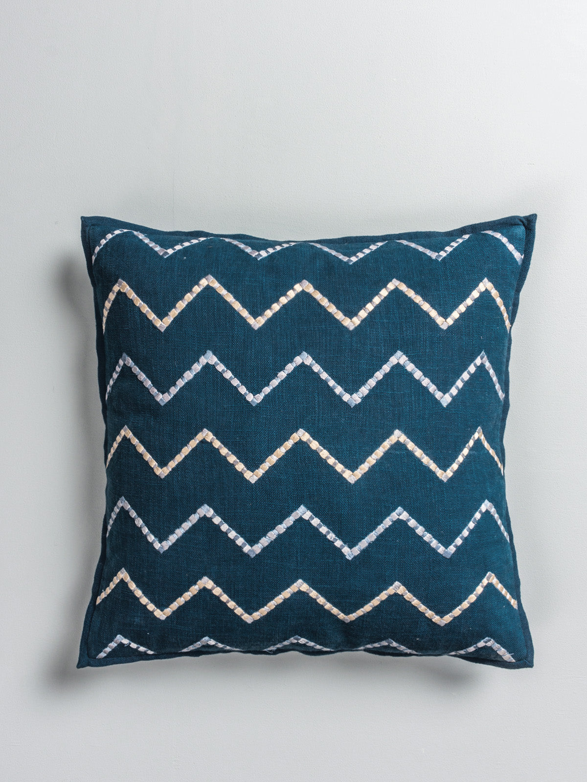 Chevron Wave Cushion Cover (Blue)