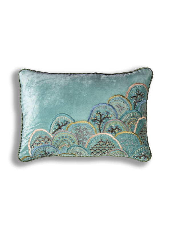Bloom Clouds Cushion Cover (Turquoise)