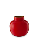 Round Metal Vase-Red