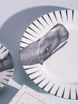 YE Monochrome Whale of a Time Plate Set (Set of 2)