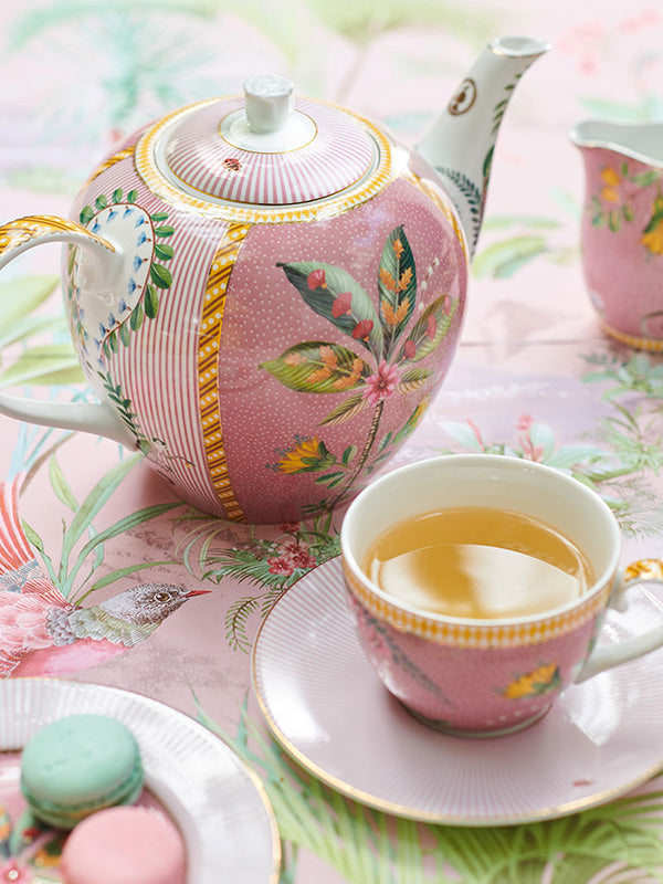 La Majorelle Floral Cups and Saucers (Set of 2)