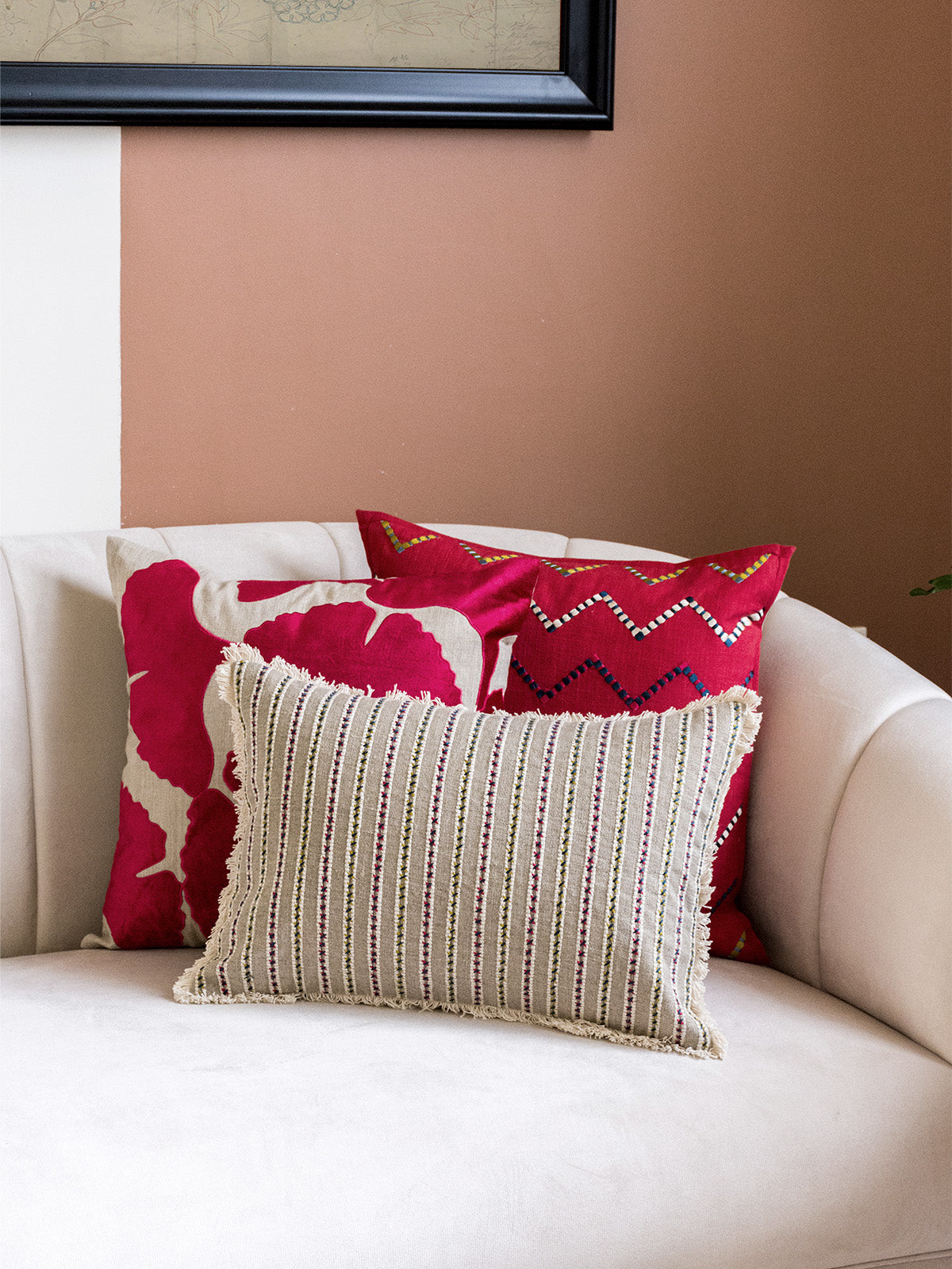 Coral Cushion Cover (Red)