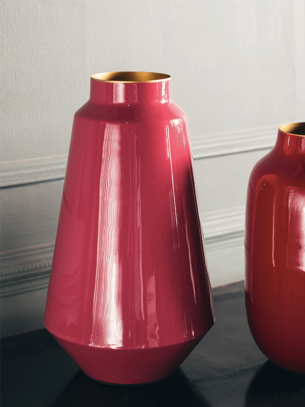 Metal Vase-Pink-L