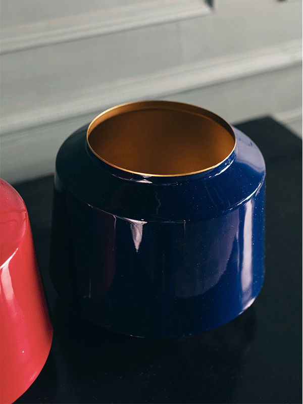 Metal Vase-Blue-S