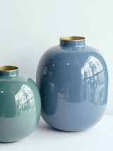 Metal Vase-Light Blue-M