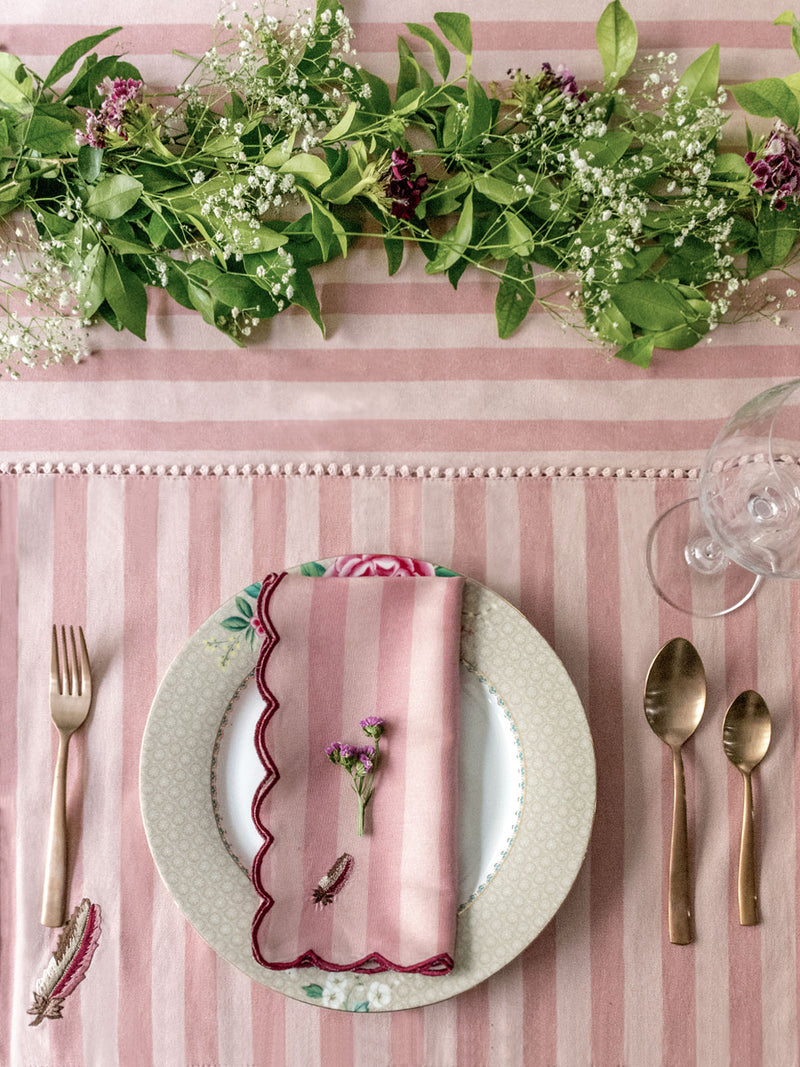 Plume (Pink) Placemats and Napkins (Set of 4)