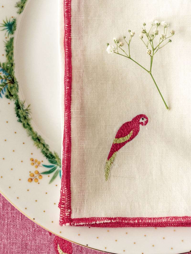 Perching Parrot Placemats and Napkins (Set of 4)