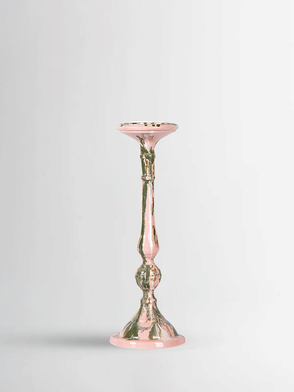 Celeste Candle Holder-Pink and Green