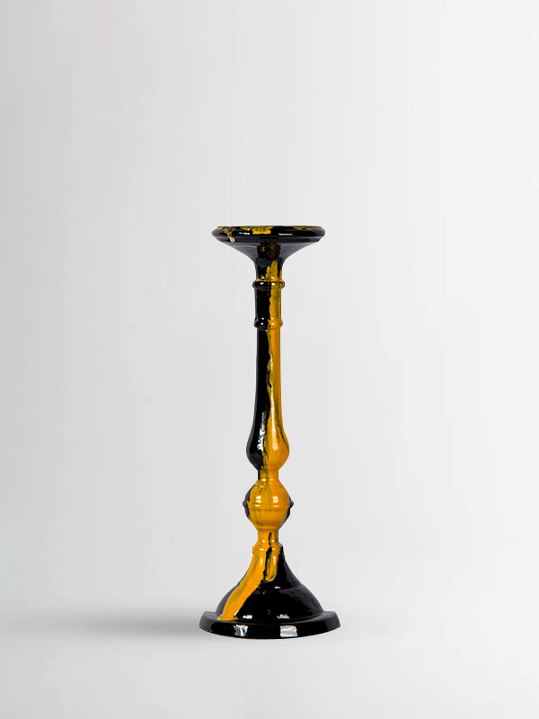 Celeste Candle Holder-Black and Yellow