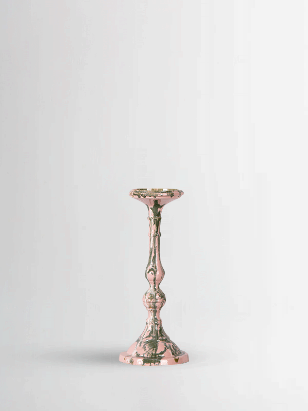 Celeste Candle Holder-Pink and Green