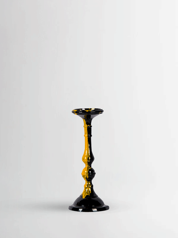 Celeste Candle Holder-Black and Yellow