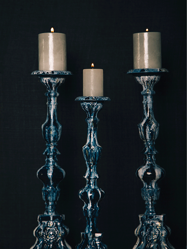 Celeste Candle Holder-Blue