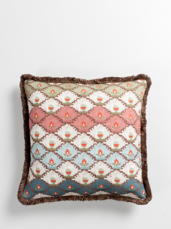 Bloom Ikat Cushion Cover (Pink)