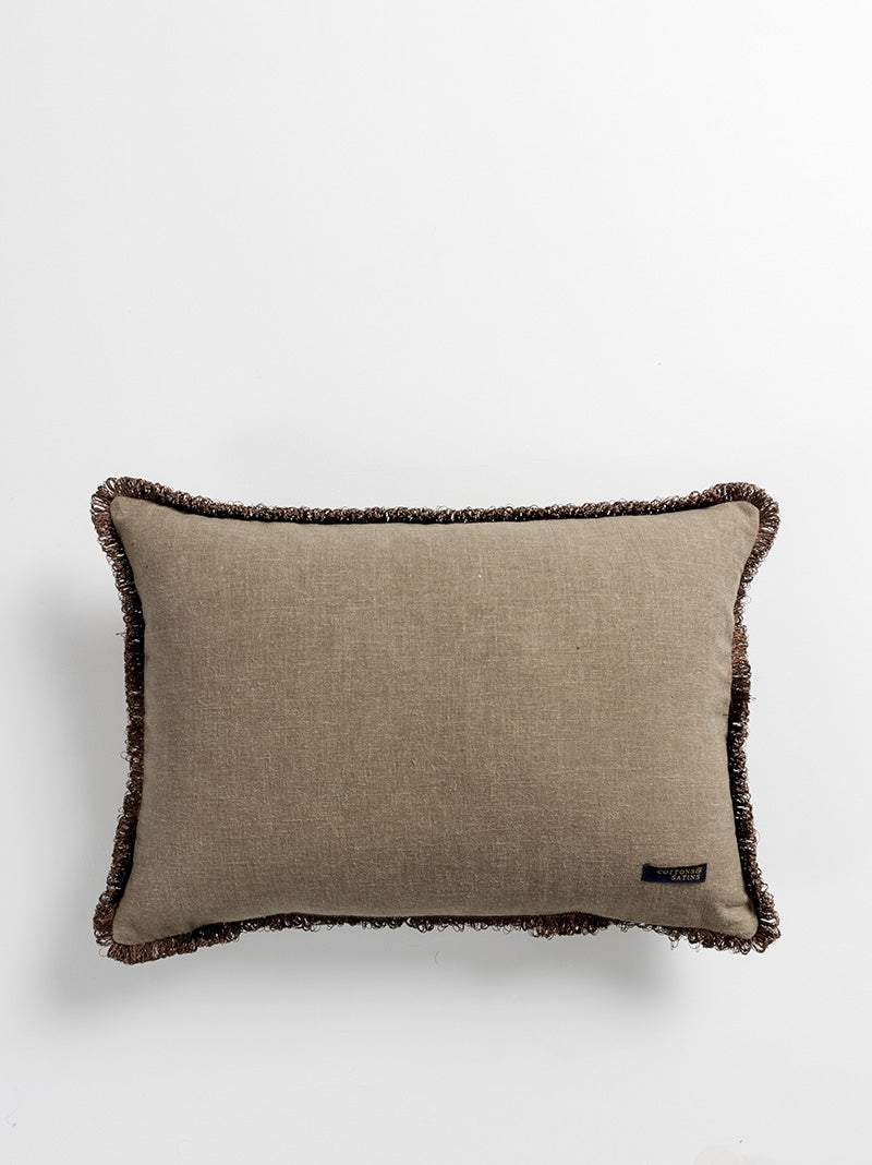 Horn Tooth Ikat Cushion Cover (Brown)