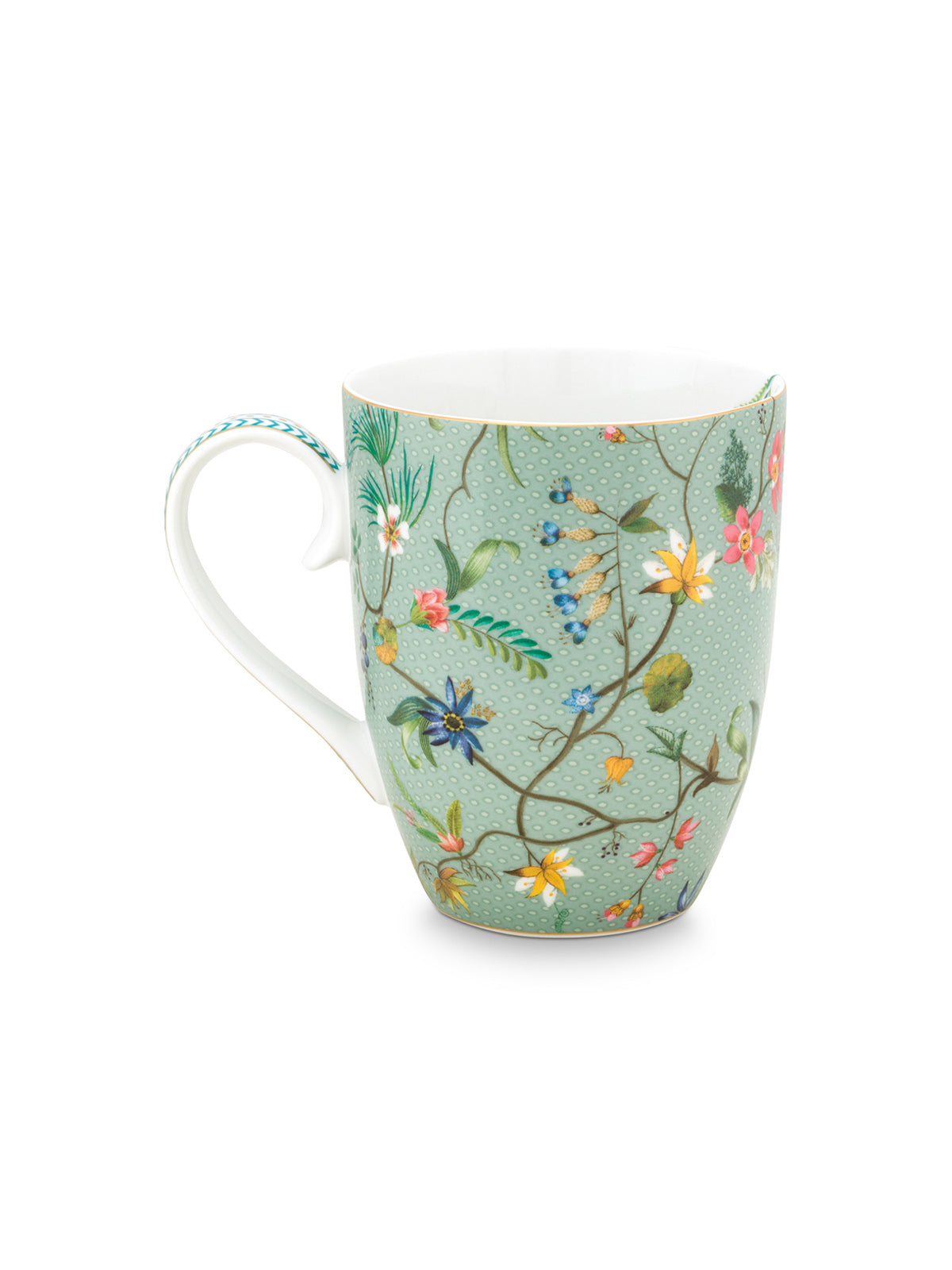 Jolie Flowers Blue Mugs-L (Set of 2)