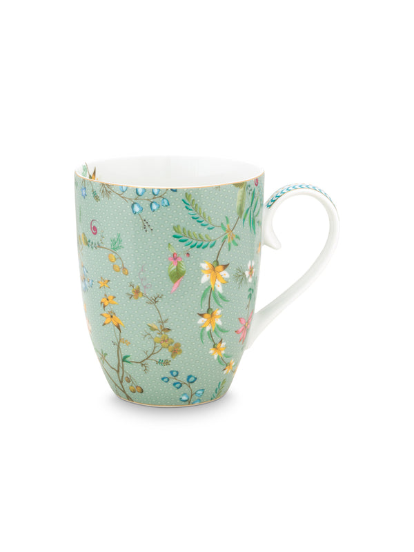 Jolie Flowers Blue Mugs-L (Set of 2)