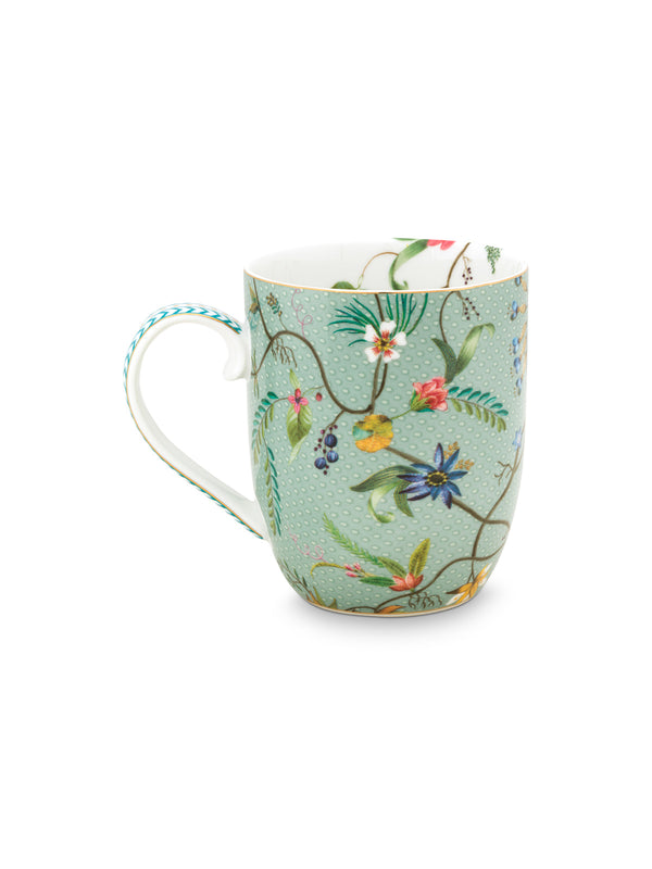 Jolie Flowers Blue Mugs-S (Set of 2)