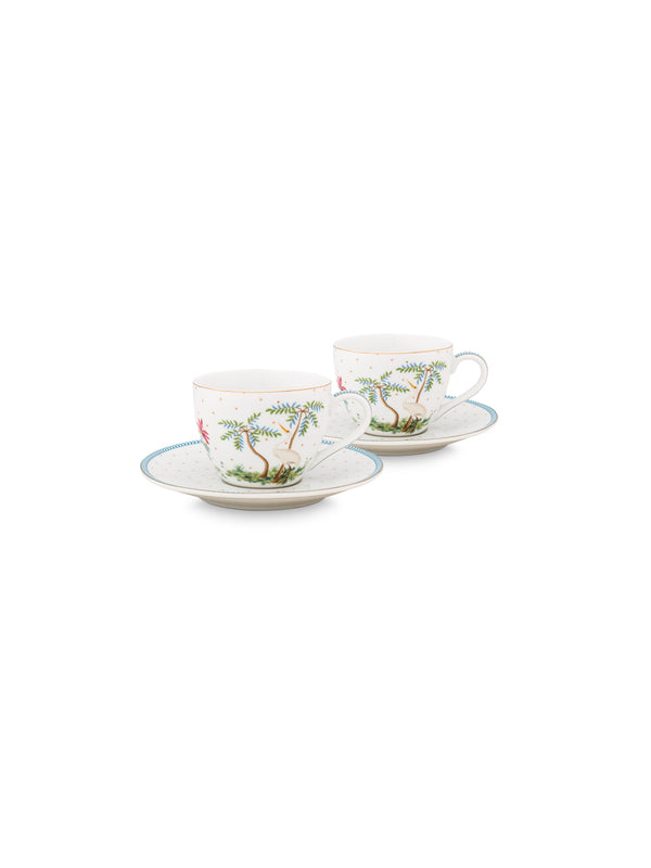 Jolie Dots Gold Cups & Saucers (Set of 2)