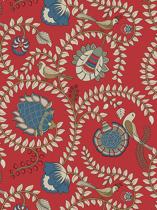 Kalamkari Jaal (Crimson)