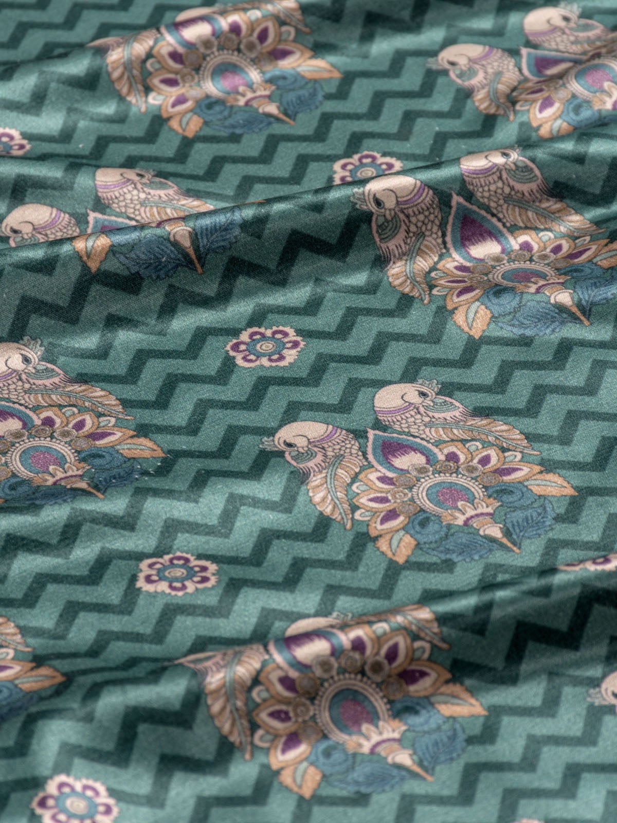Kalamkari Mayura (Teal)-sample