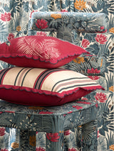 Lotus Stripes Cushion Cover (Ivory)