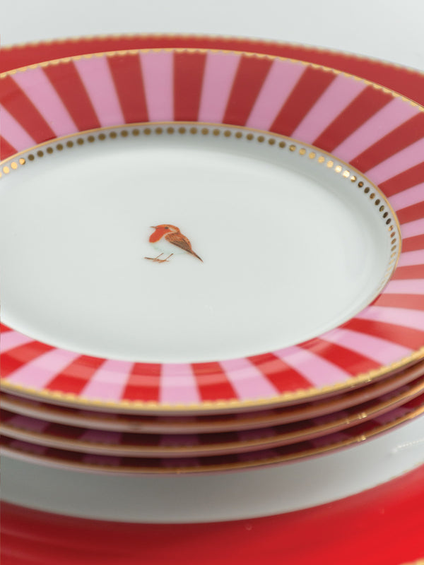 Love Birds Striped Side Plate (Set of 2)