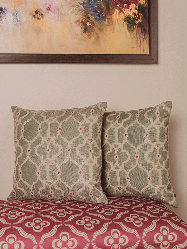 Imperial Knot Cushion Cover (Seafoam)
