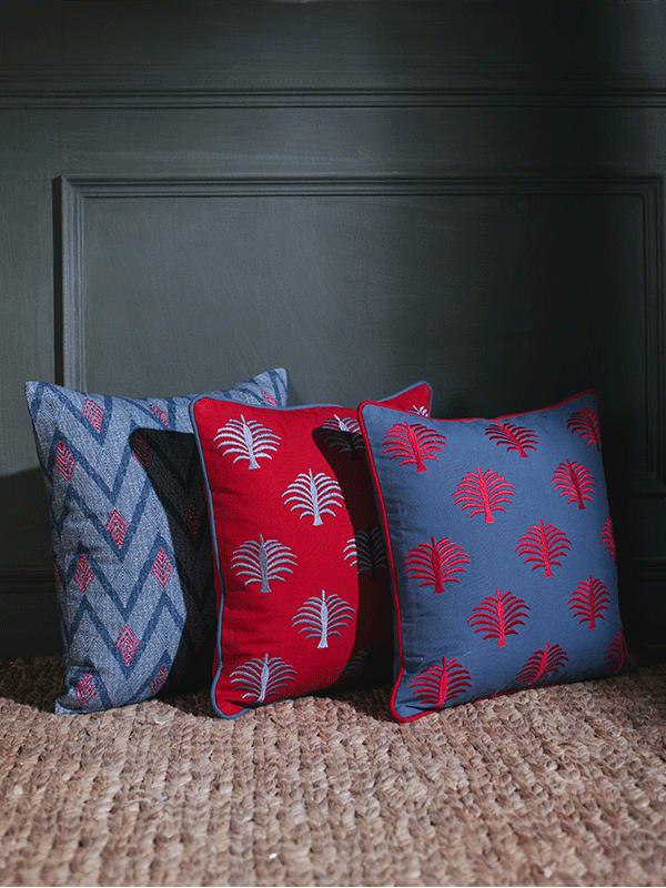 Pinecone Cushion Cover-Berry